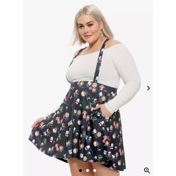 Hello Kitty Suspender Skirt Womens 2X Kawaii Anime Skater Nerdcore Hot Topic - Picture 3 of 12